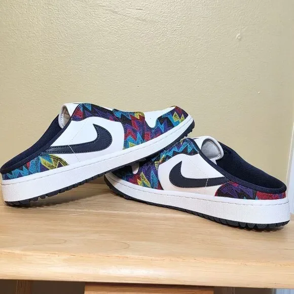 Nike Air Jordan 1 Golf Mule Nothing But Net White Blue Red FJ1214-100 Men's 10